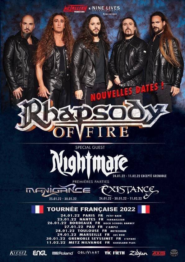 Rhapsody of Fire - Dates françaises 2022
